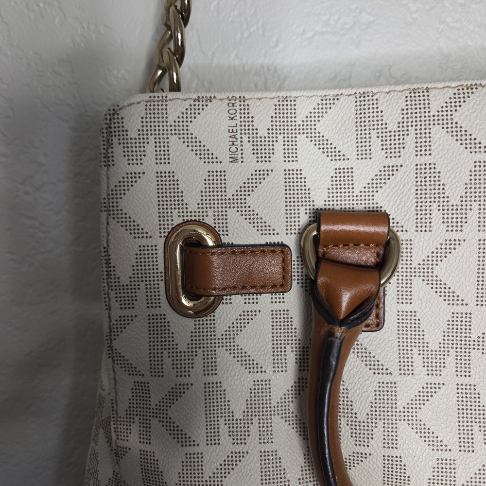 Michael Kors Hamilton Large Signature 1981 East West Tote Vanilla - Picture 11 of 16